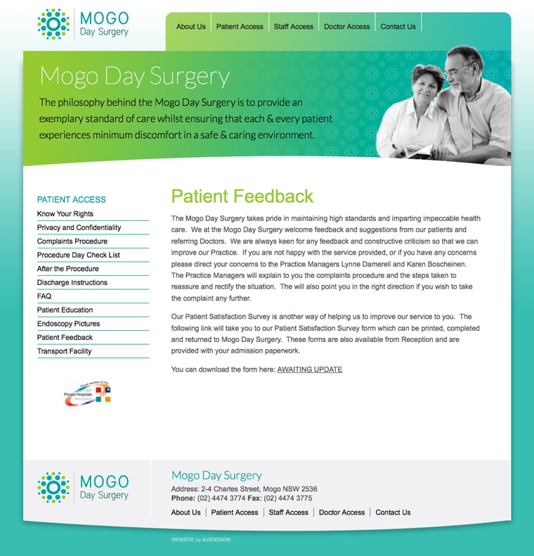 Mogo surgery website design