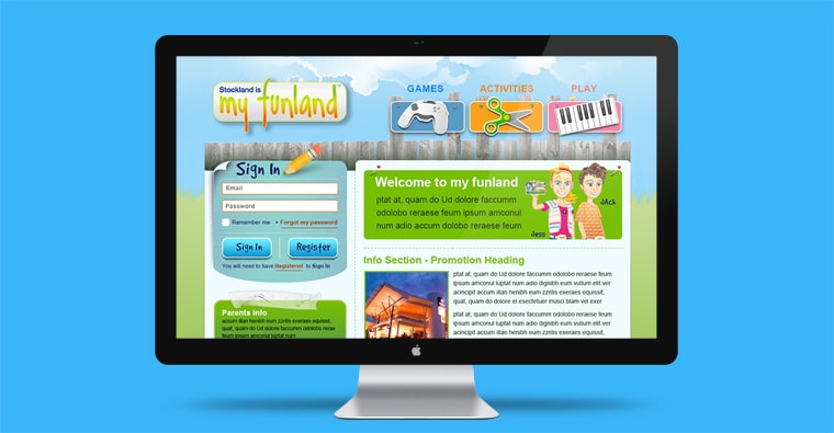 myfunland website design